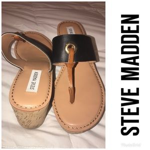 Steve Madden”Likely “wedges sandals